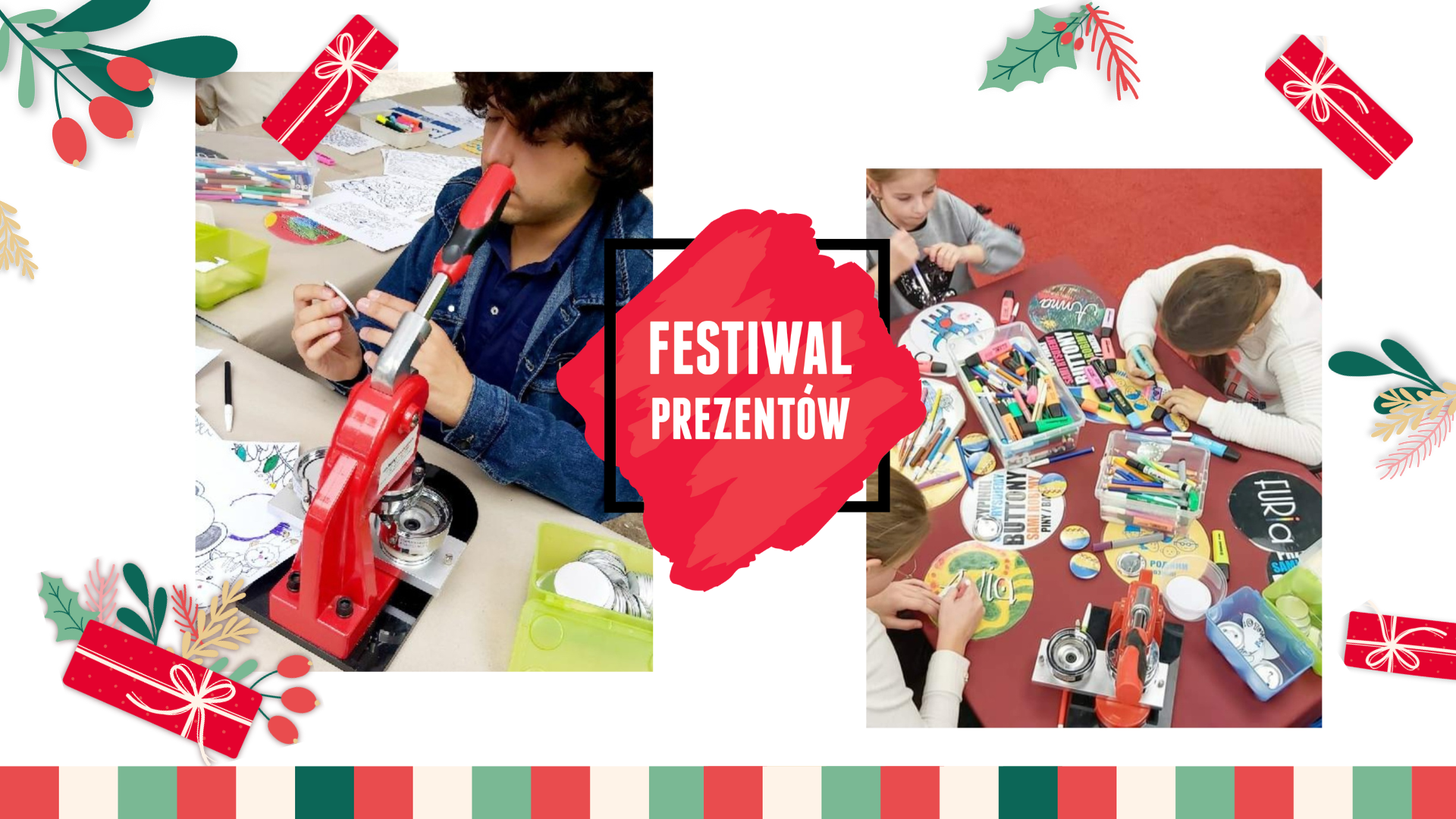 Warsztaty przypinkowe Aktualności Festiwal Prezentów